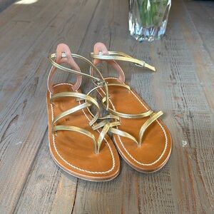 K.Jacques women’s gold strappy sandals size 39